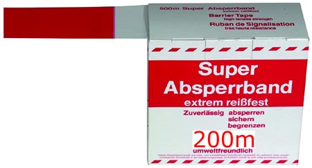 Bild von Absperrbänder reissfest 200m/80mm