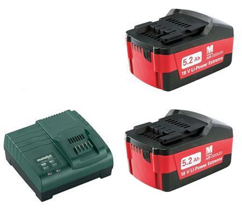 Bild von Metabo Basis-Set 2x 5.2Ah Akkus mit Ladegerät