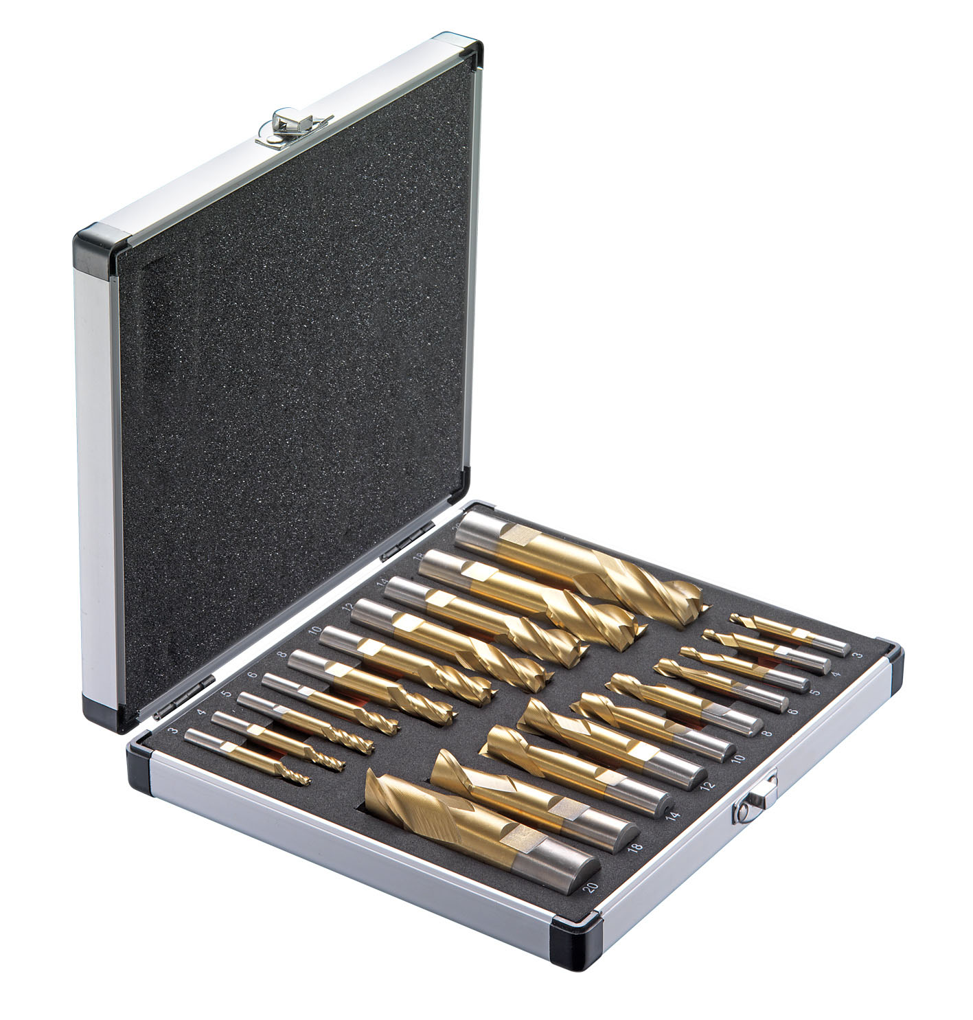 Bild von Alduro Schaftfräser-Satz HSS-TIN 20-teilig