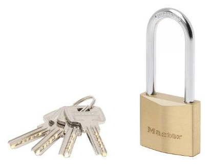 Bild von MasterLock Messingvorhängeschloss hoher Bügel