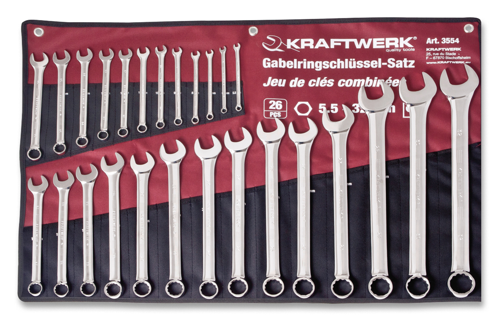 Bild von Kraftwerk Ringgabelschlüsselsatz 5.5-32mm 26-tlg.