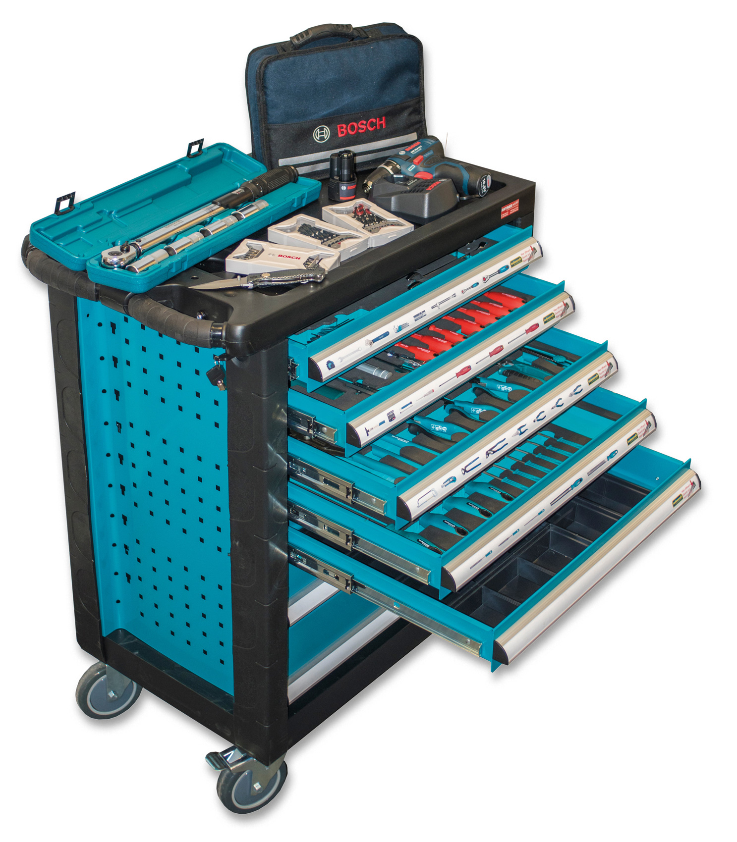 Bild von RHYNER Werkstattwagen Technocraft & Bosch GSR 12V