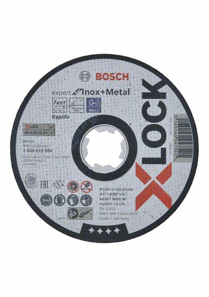 Bild von Bosch X-Lock Trennscheibe, 125x1 Rapido INOX ger.