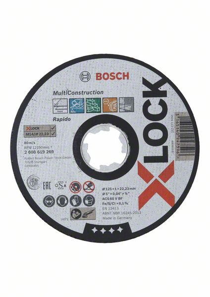 Bild von Bosch X-Lock Trennscheibe, 125x1mm Rap.Multi ger.