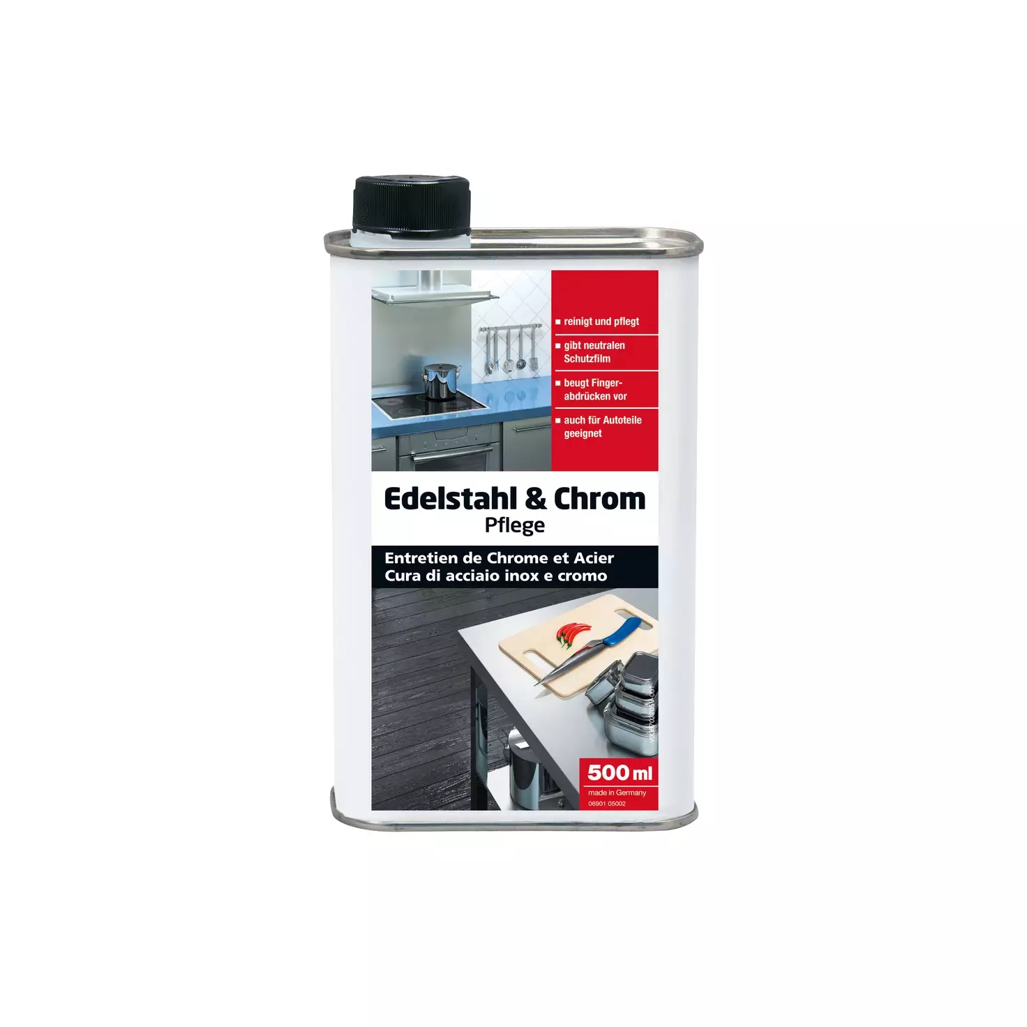 Bild von Glutoclean Edelstahl und Chrom Pflege, 500ml