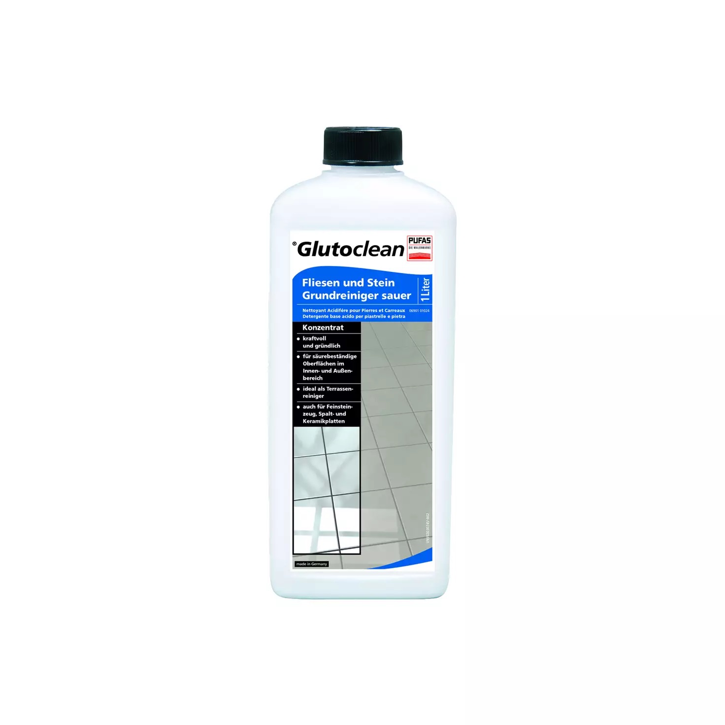 Bild von Glutoclean Fliesen u. Stein Grundreiniger sauer,1l