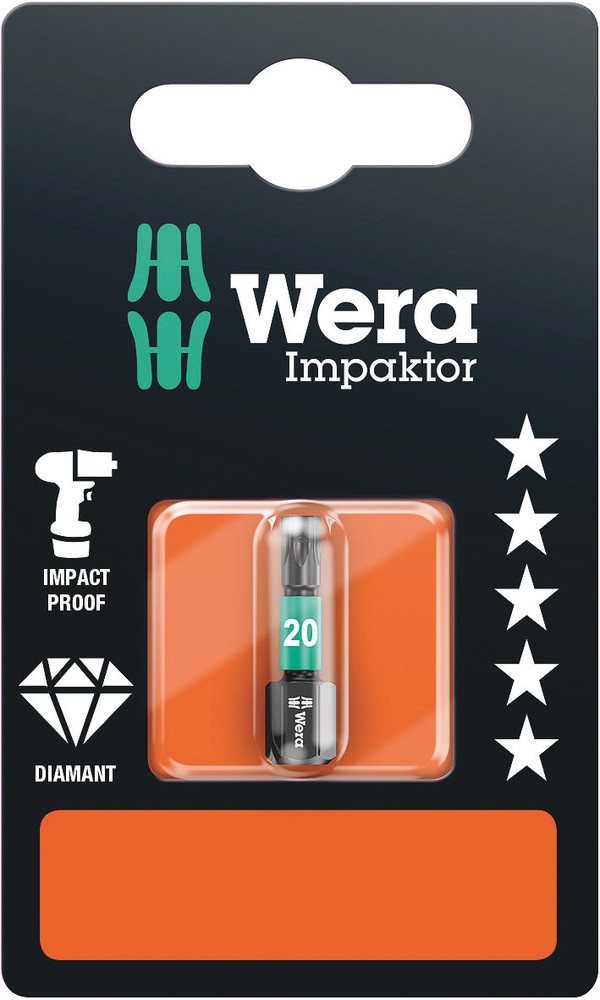 Bild von Wera Torx-Bits, Impact, TX20x25mm, SB