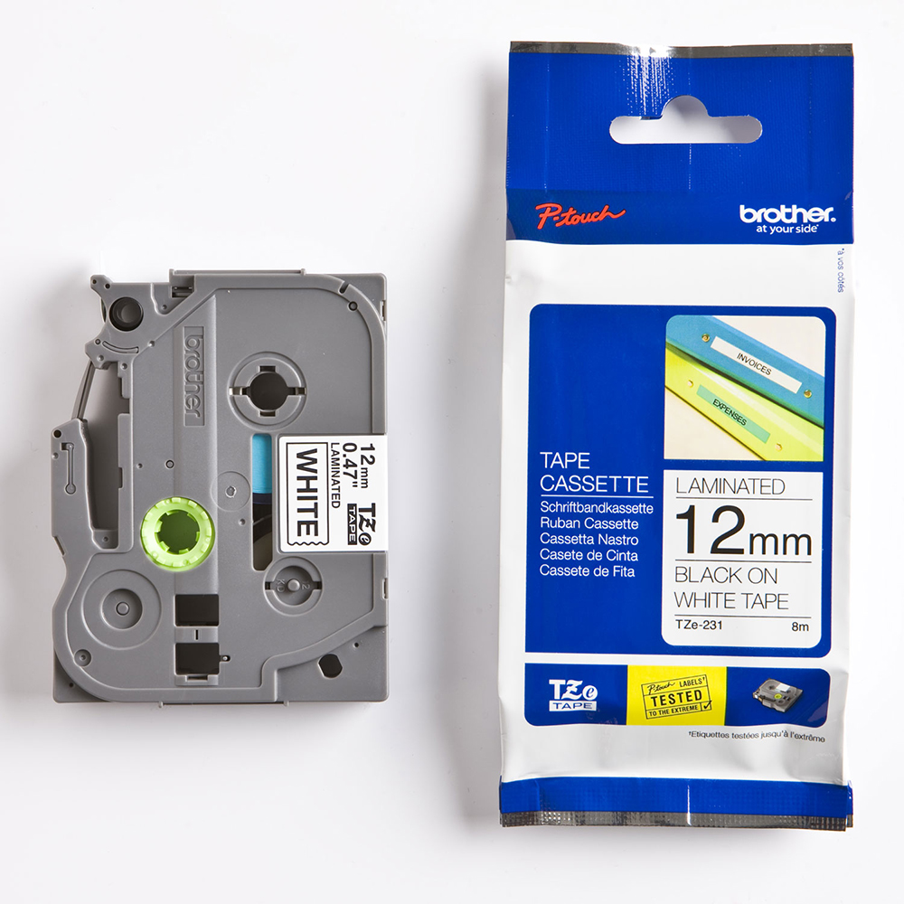 Bild von Brother Beschriftungsband 12mm sw auf w TZE-231
