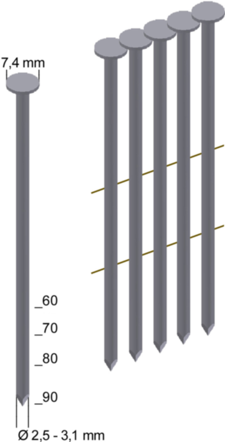 Bild von PREBENA Coil-Nägel blank CNW 28/70 BK, 70mm