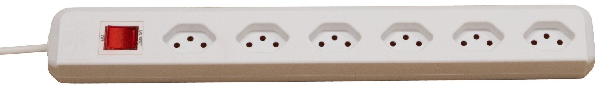 Bild von Brennenstuhl Steckdosenleiste 6fach 90Â° weiss 2m
