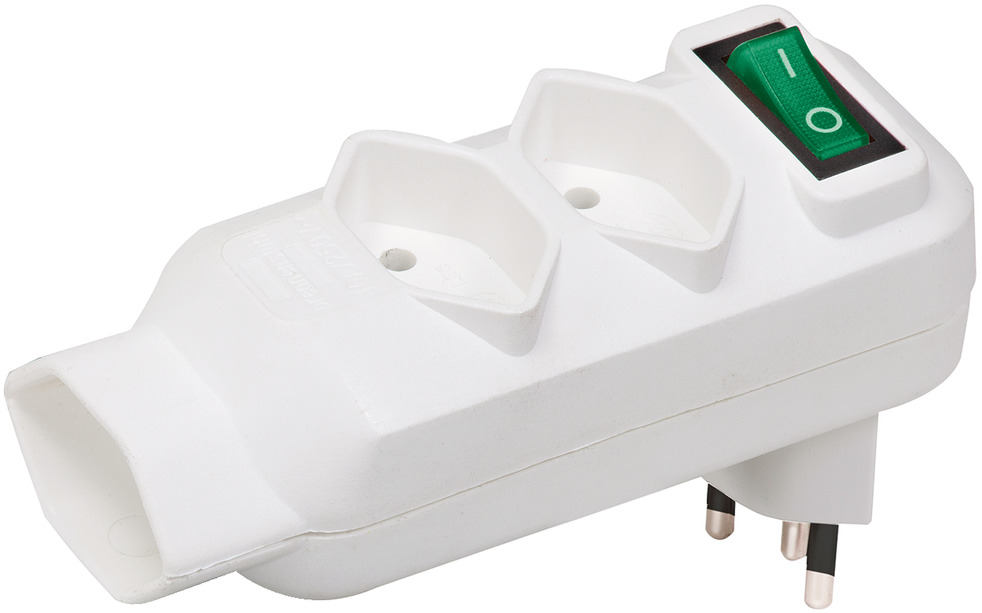 Bild von Brennenstuhl Abzweigstecker 2+1-fach,weiss,m. Sch.