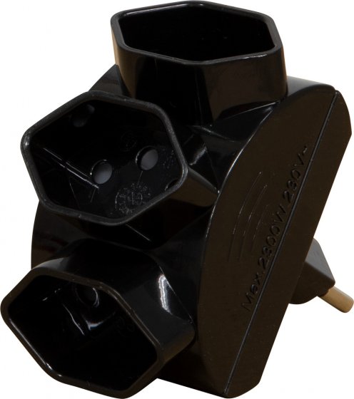 Bild von Brennenstuhl Abzweigstecker 3-fach,schw,stern