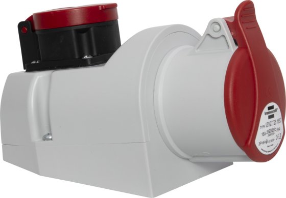 Bild von Kombi-Wandsteckdose CEE 400V/16A + T25 5-pol. IP44