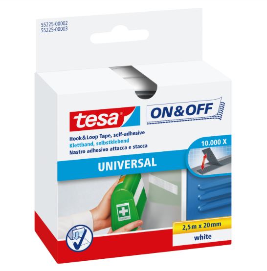 Tesa Klettband On&Off Universal 20 mm 2.5 m