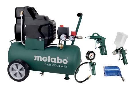 Bild von Metabo Kompressor Basic 250-24W ölfrei Set