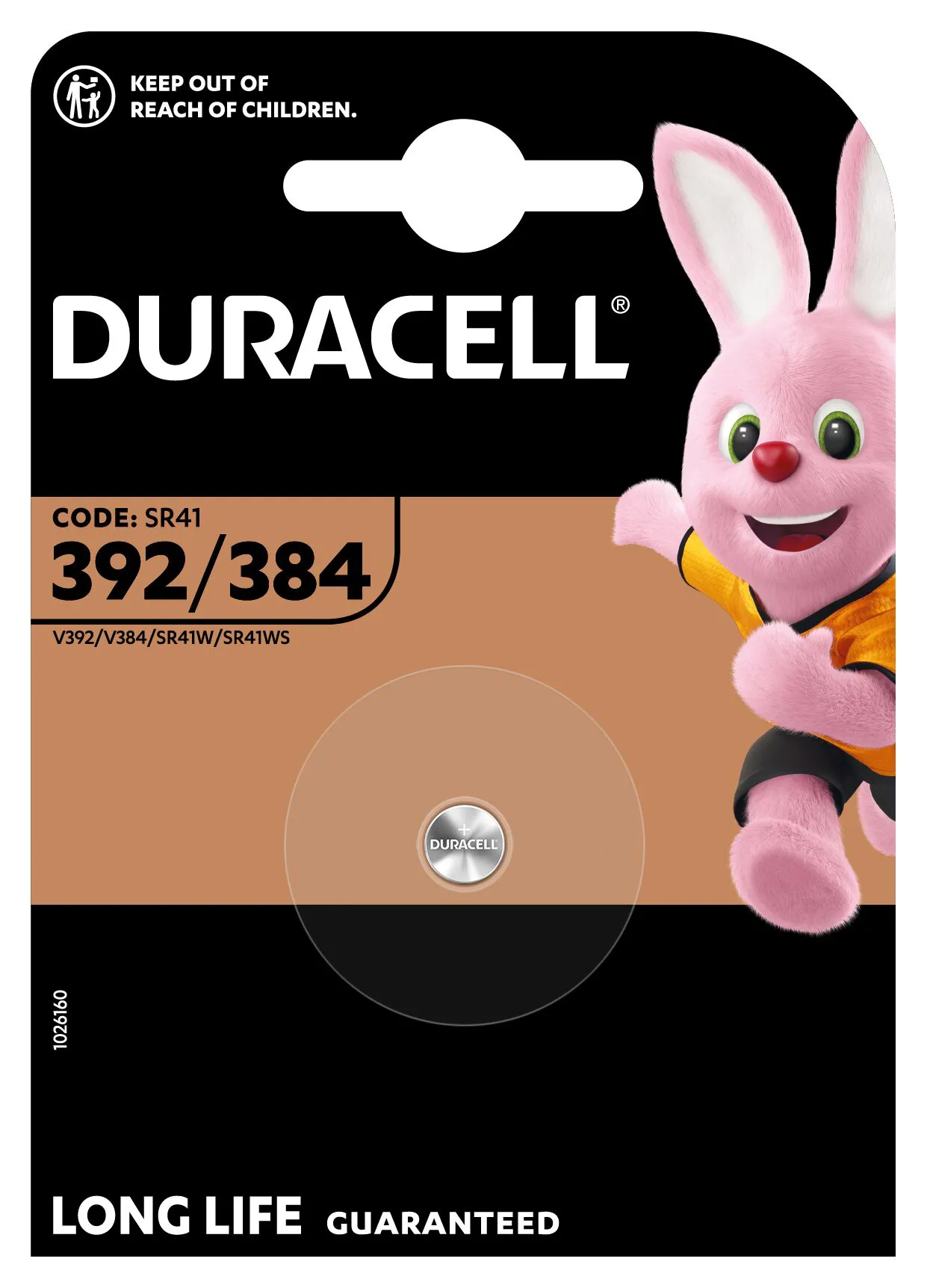 Duracell Batterie 1.5V B1 392/384/SR41/AG3