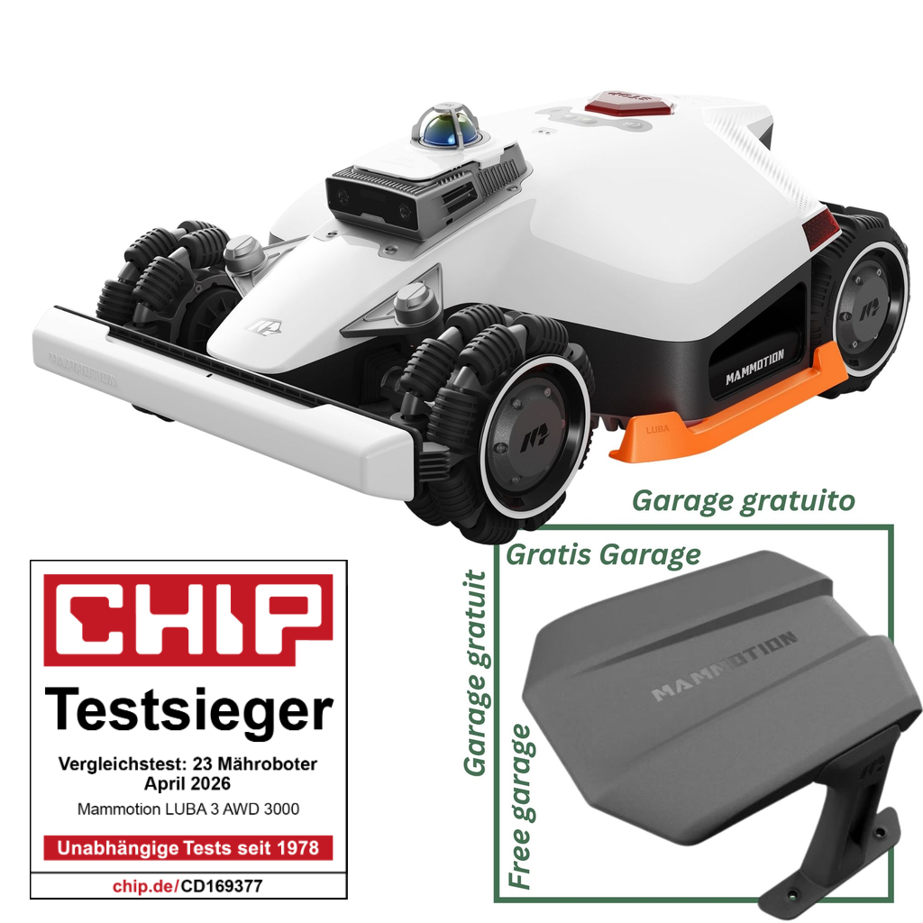 Mammotion Allrad-Mähroboter LUBA 3 AWD 3000 CH + Gratis Garage