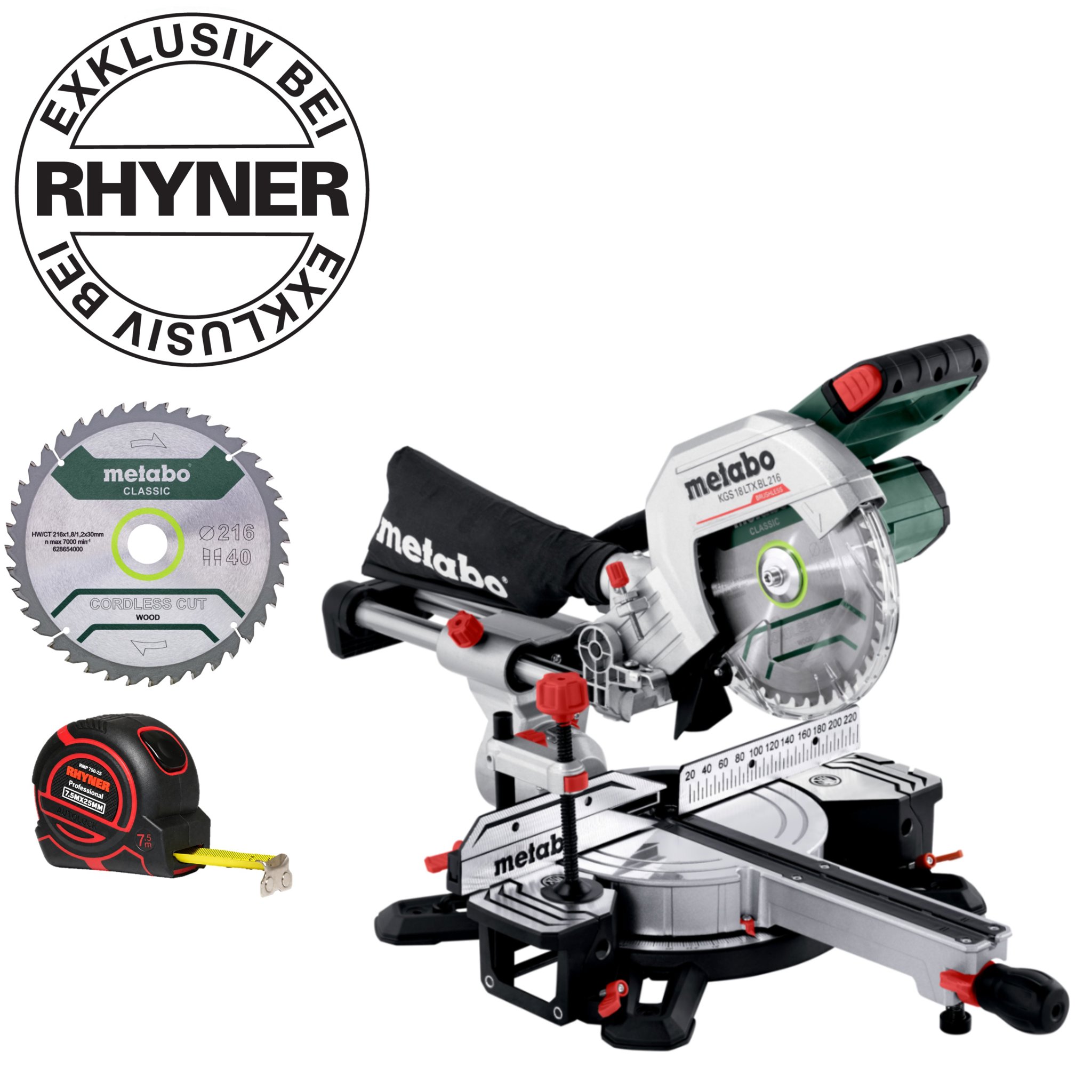 Metabo Akku-Kappsäge KGS 18 LTX BL 216 RHYNER-Set