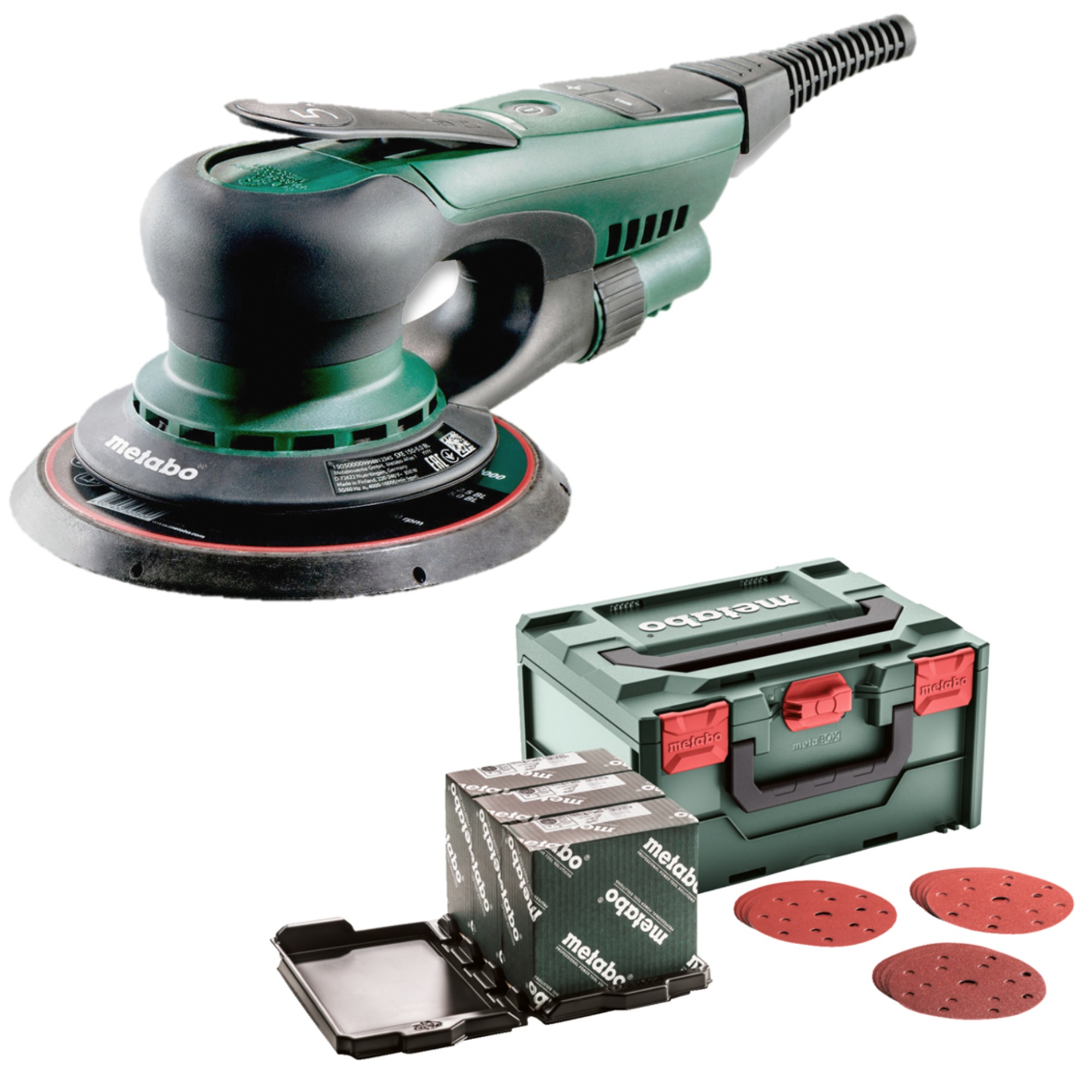 Metabo Exzenterschleifer SXE 150-5.0 BL RHYNER-SET